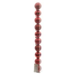 10 Palline Natalizie 60mm Infrangibili Rosso