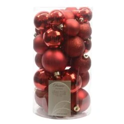 30 Palline Natalizie Infrangibili Rosso