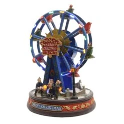 Scena Natalizia Ruota Panoramica Con Luci E Musica