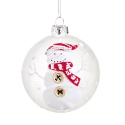 Sfera Vetro Pupazzo Frosty 80mm