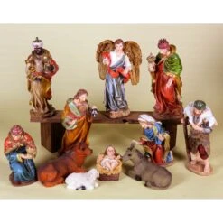 Natività In Resina 20cm Multicolor Set 11 Pz