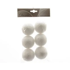 6 Palle 8cm Con Neve