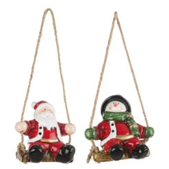 Pendaglio Babbo Natale Con Altalena