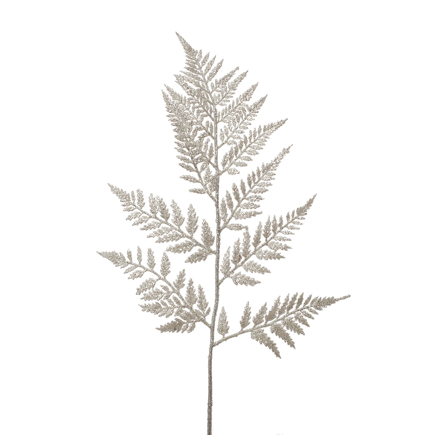 Addobbo Floreale Felce Con Glitter 60cm - White 3 Addobbo Floreale Felce Con Glitter 60cm - White