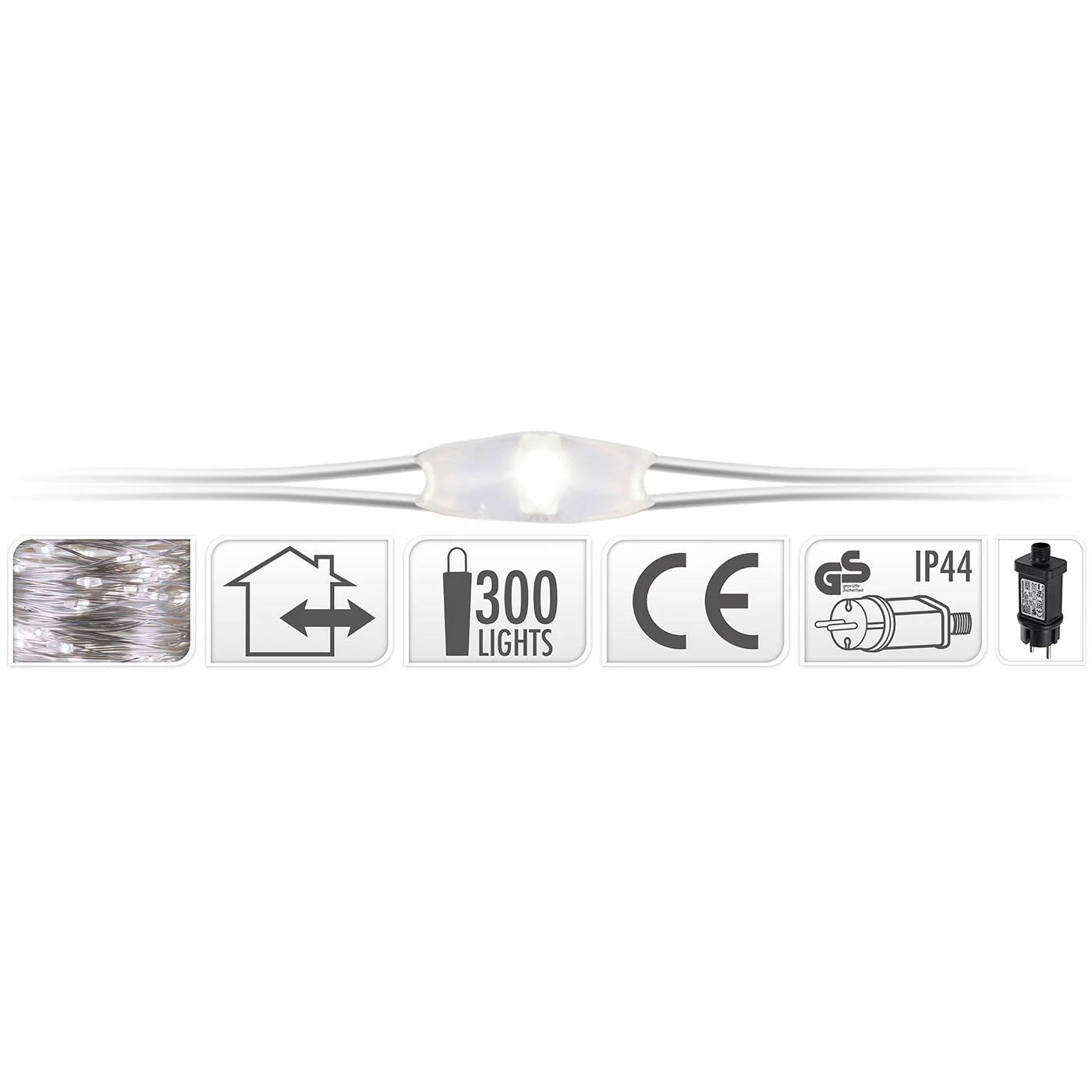 Luci Di Natale 300 Led - Luce Fredda 3 Luci Di Natale 300 Led - Luce Fredda