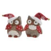 Gufo Con Cappuccio 15cm -Forniture Natalizie Negozio 0012694 gufo con cappuccio 15cm