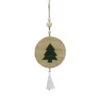 Pallina Legno Con Albero 25x8cm -Forniture Natalizie Negozio 0012753 pallina legno con albero 25x8cm