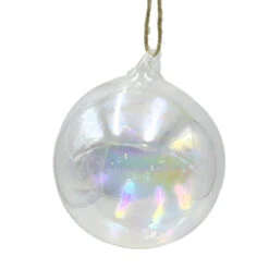 Pallina Natale In Vetro Trasparente 10cm
