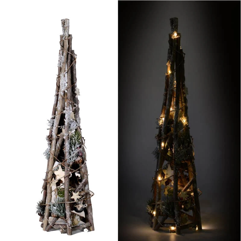 Albero Di Natale Led Legno Marrone Innevato (59 Cm) 3 Albero Di Natale Led Legno Marrone Innevato (59 Cm)