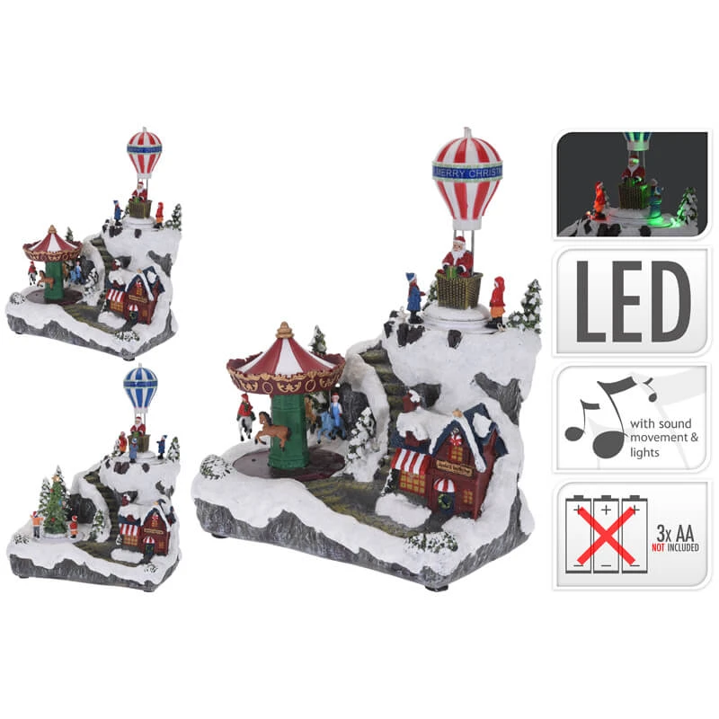 Scena Di Natale Con Led, Musica E Movimento 3 Scena Di Natale Con Led, Musica E Movimento
