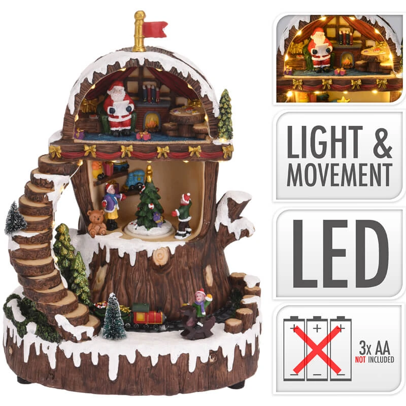 Scena Natalizia Albero In Resina Con Luce E Movimento 4 Scena Natalizia Albero In Resina Con Luce E Movimento - immagine 2