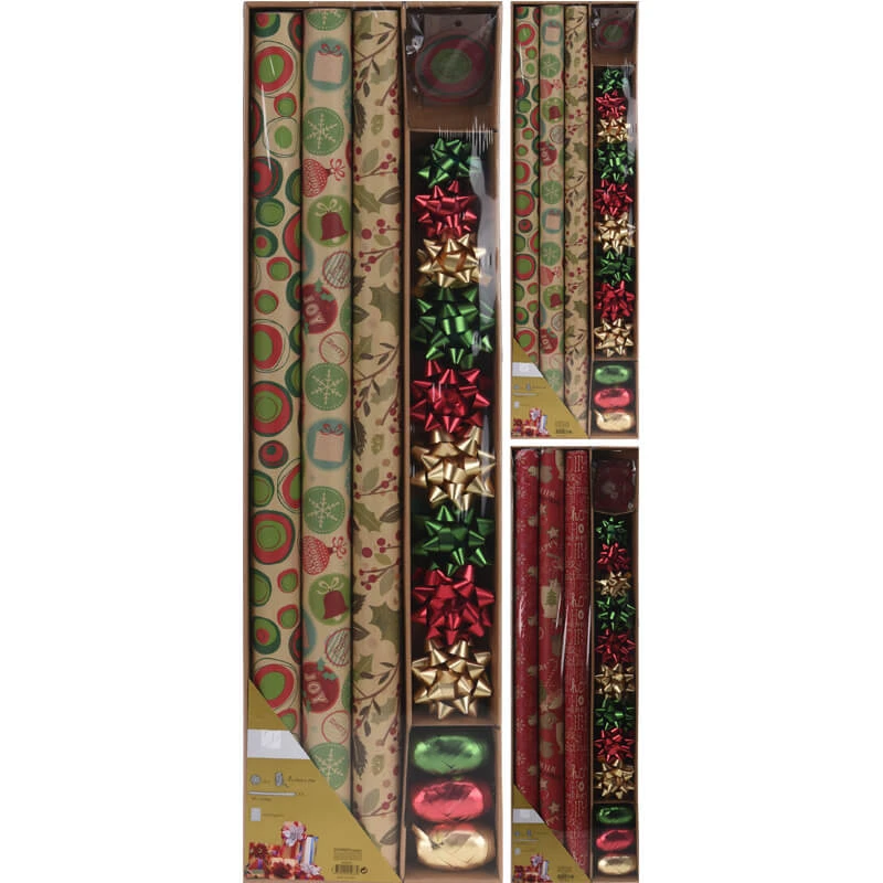 Kit Pacco Regalo Natale 30 Pezzi 3 Kit Pacco Regalo Natale 30 Pezzi