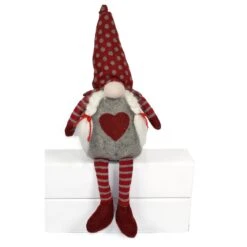 Gnomo Nordico Natalizio Seduto 50 Cm