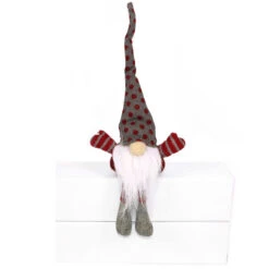 Gnomo Nordico Natalizio Seduto 40 Cm
