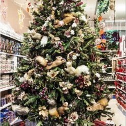 Scoiattolo Con Pigna 45cm -Forniture Natalizie Negozio 0032706 scoiattolo con pigna 45cm