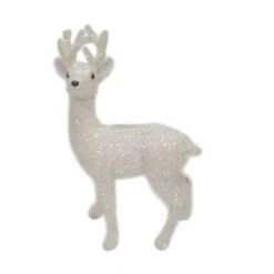 Renna Bianca Con Paillettes 44cm