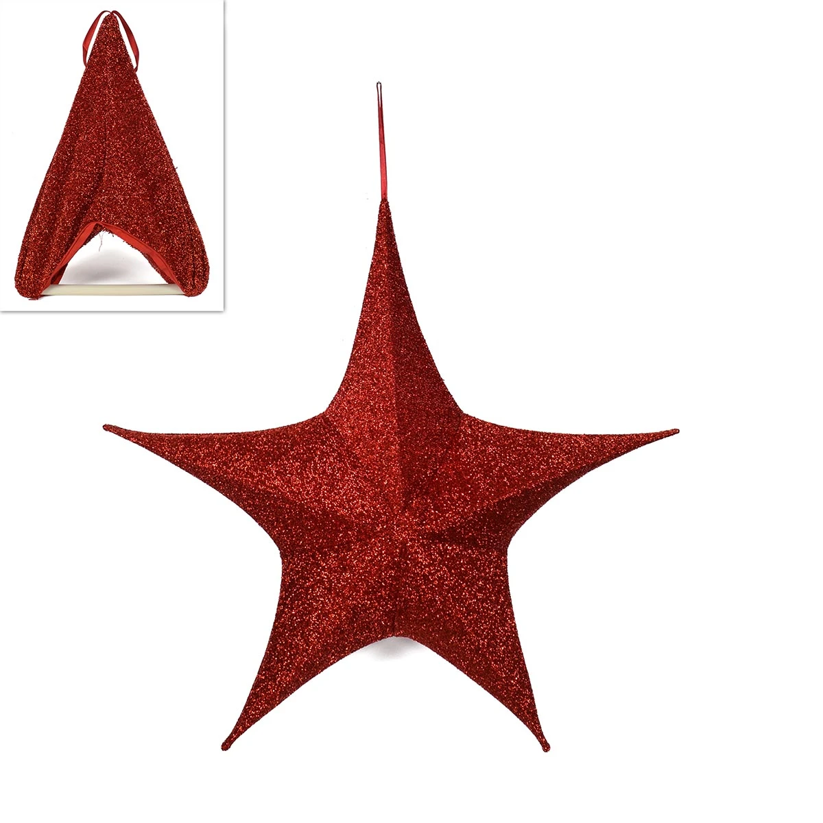 Addobbo Natalizio Stella Rossa 80cm 3 Addobbo Natalizio Stella Rossa 80cm