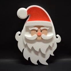 Viso Di Babbo Natale In Polistirolo 60cm