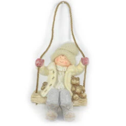 Bimbo Su Altalena Con Cappello 38 Cm