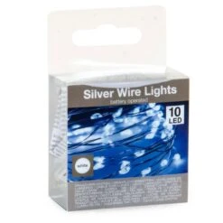 Luci Di Natale A Batteria 10 LED - Luce Fredda -Forniture Natalizie Negozio 0032792 luci di natale a batteria 10 led luce fredda