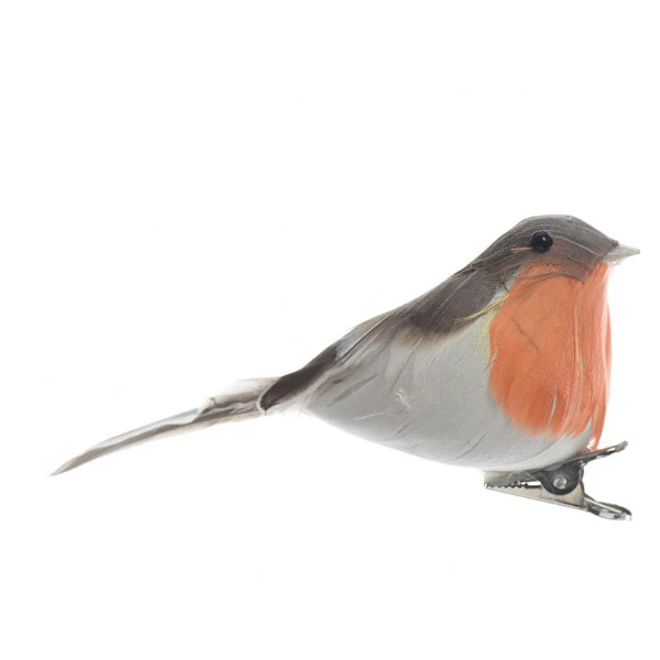 Uccellino Pettirosso Decorativo Con Clip 3 Uccellino Pettirosso Decorativo Con Clip