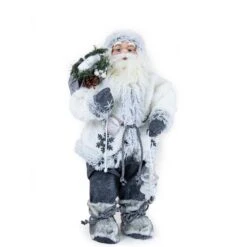 Babbo Natale Con Vestito Bianco 60 Cm
