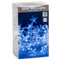Luci Di Natale A Batteria 40 Micro LED Con Stelle - Luce Fredda -Forniture Natalizie Negozio 0032876 luci di natale a batteria 40 micro led con stelle luce fredda