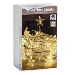 Luci Di Natale A Batteria 40 Micro LED Con Stelle - Luce Calda -Forniture Natalizie Negozio 0032878 luci di natale a batteria 40 micro led con stelle luce calda