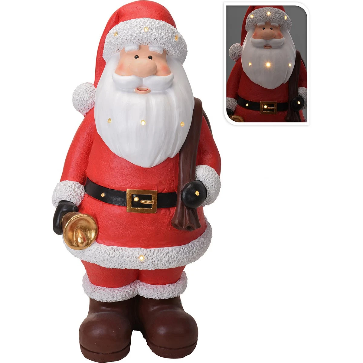 Babbo Natale Con Luci LED 110 Cm 3 Babbo Natale Con Luci LED 110 Cm