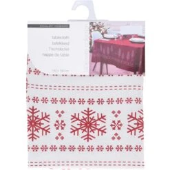 Tovaglia Natalizia 6 Posti Con Decorazione Fiocchi Di Neve 130x180 Cm -Forniture Natalizie Negozio 0032886 tovaglia natalizia 6 posti con decorazione fiocchi di neve 130x180 cm