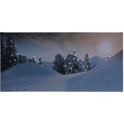 Quadro A LED Con Paesaggi E Alberi Innevati 28x58cm -Forniture Natalizie Negozio 0032908 quadro a led con paesaggi e alberi innevati 28x58cm
