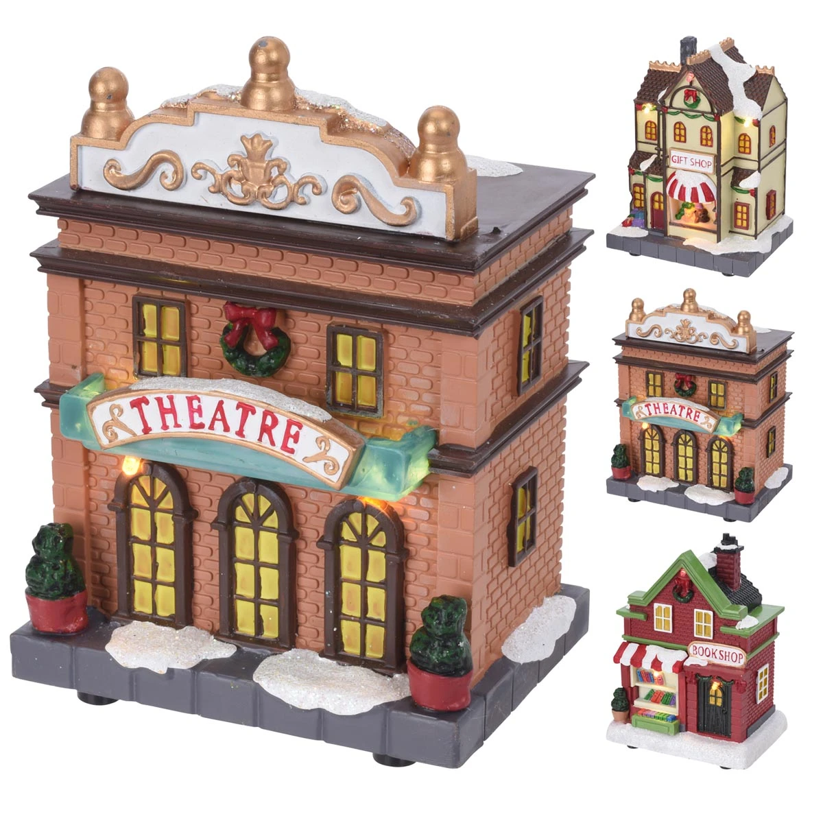 Villaggio Natalizio Con Luci LED - 17 Pezzi 4 Villaggio Natalizio Con Luci LED - 17 Pezzi - immagine 2