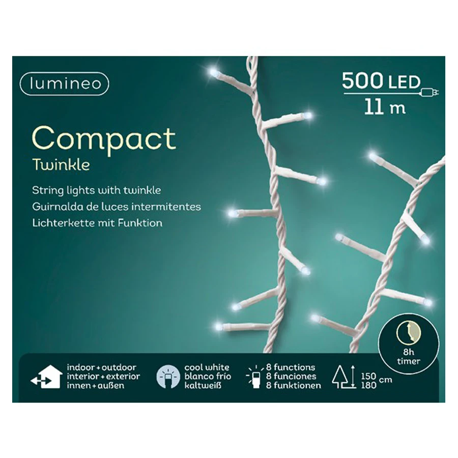 Luci Di Natale 500 Led - Luce Fredda 4 Luci Di Natale 500 Led - Luce Fredda - immagine 2