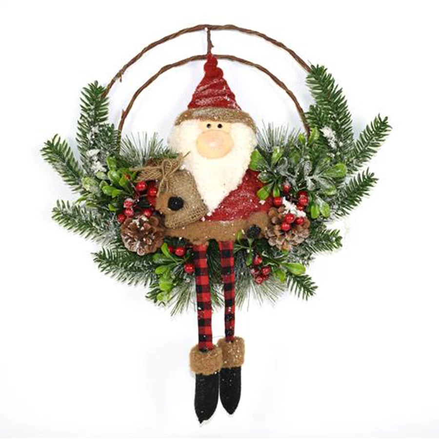 Corona Natalizia Con Babbo Natale 42cm 3 Corona Natalizia Con Babbo Natale 42cm