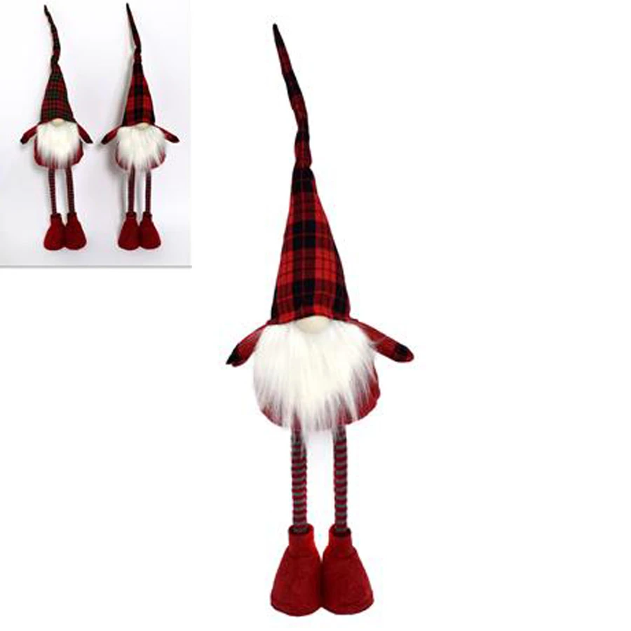Gnomo Di Natale Con Cappello Scozzese 80cm 3 Gnomo Di Natale Con Cappello Scozzese 80cm