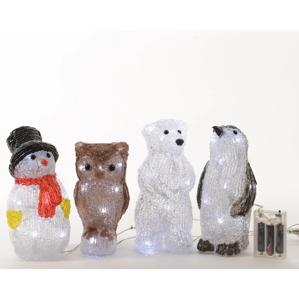 Pupazzi Natalizi Con LED 3 Pupazzi Natalizi Con LED