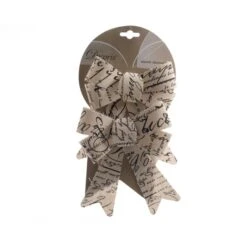 Addobbo Natalizio Set 2 Fiocchi 14x18cm Crema