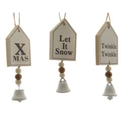 Addobbo Natalizio In Legno Con Campanello