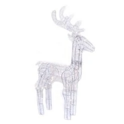 Renna In 3D Con Micro LED E Filo Intrecciato Argento