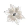 Addobbo Floreale Poinsetia Con Clip 30cm Bianco/Argento 1 Addobbo Floreale Poinsetia Con Clip 30cm Bianco/Argento -Forniture Natalizie Negozio 0055972 addobbo floreale poinsetia con clip 30cm biancoargento