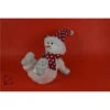Pupazzo Di Neve Seduto Con Pelliccia E Glitter 43cm -Forniture Natalizie Negozio 0055973 pupazzo di neve seduto con pelliccia e glitter 43cm