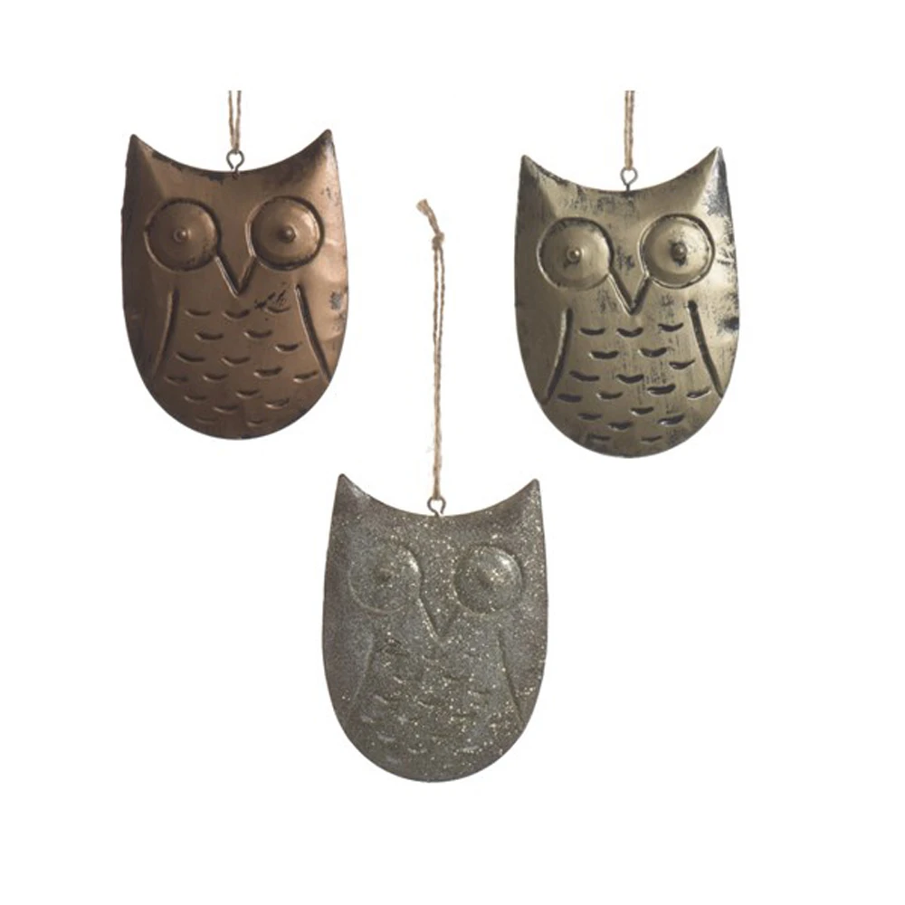 Addobbo Natalizio Civetta In Ferro Con Gancio 3 Addobbo Natalizio Civetta In Ferro Con Gancio