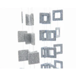 Filo Decorativo Natalizio Decori Quadrati 270cm Argento