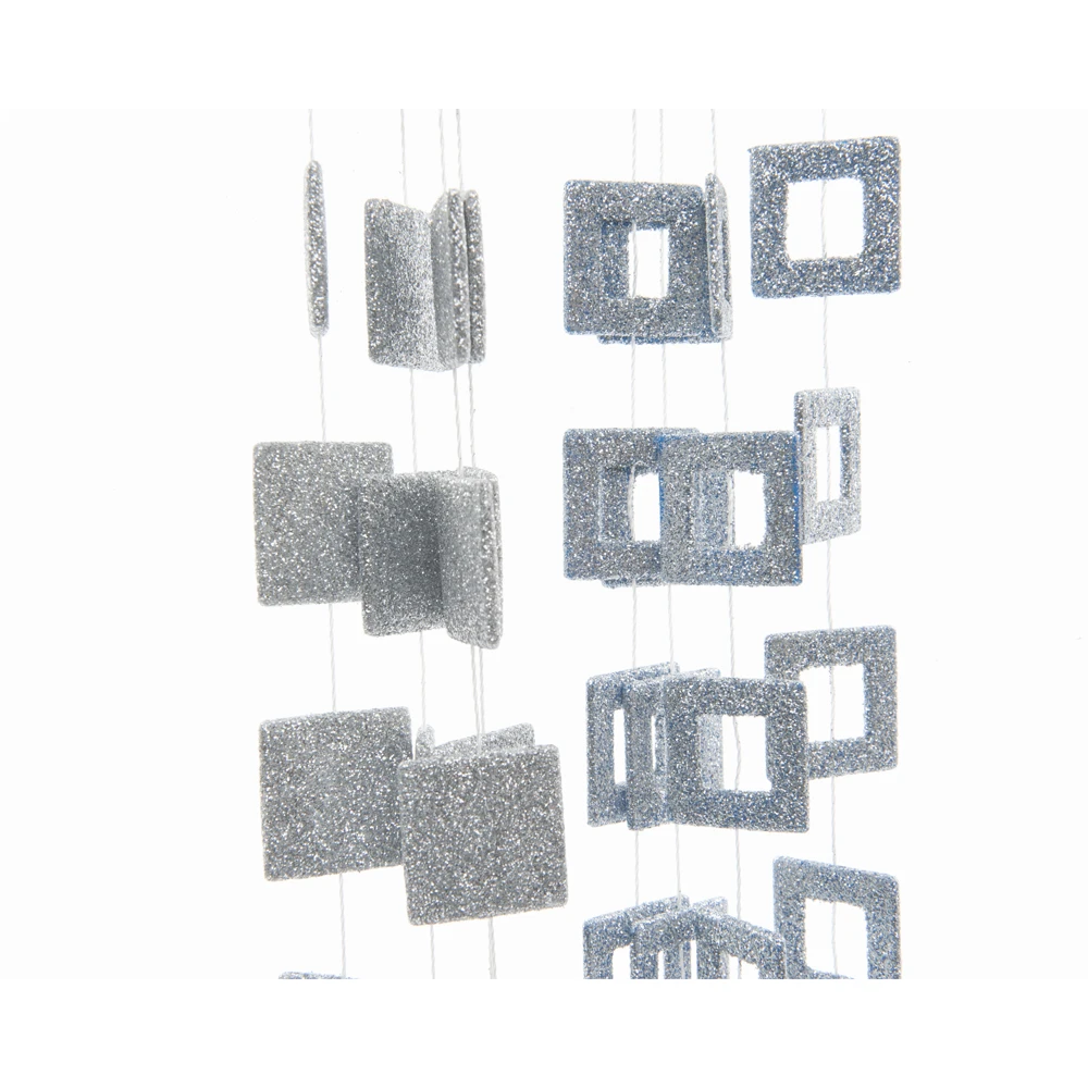Filo Decorativo Natalizio Decori Quadrati 270cm Argento 3 Filo Decorativo Natalizio Decori Quadrati 270cm Argento