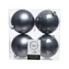 4 Palline Natalizie 100mm Grigie -Forniture Natalizie Negozio 0056035 4 palline natalizie 100mm grigie