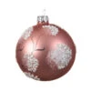 Pallina Natalizia 80mm In Vetro Rosa Antico Con Decorazione -Forniture Natalizie Negozio 0056055 pallina natalizia 80mm in vetro rosa antico con decorazione
