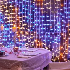 Twinkly Curtain Special Edition Tenda 210 LED Multicolore RGB+W Con Cavo Trasparente -Forniture Natalizie Negozio 0056083 twinkly curtain special edition tenda 210 led multicolore rgbw con cavo trasparente