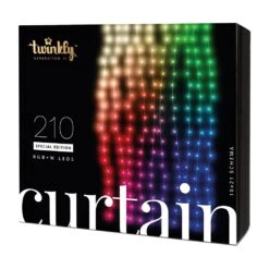 Twinkly Curtain Special Edition Tenda 210 LED Multicolore RGB+W Con Cavo Trasparente -Forniture Natalizie Negozio 0056085 twinkly curtain special edition tenda 210 led multicolore rgbw con cavo trasparente