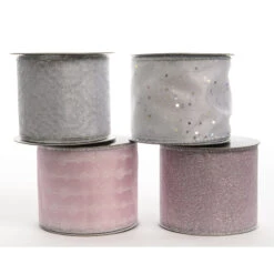 Nastro Per Regali - Bianco & Rosa