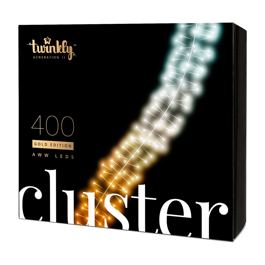 Twinkly Cluster Gold Edition Catena 400 LED Ambrato E Bianco AWW 3 Twinkly Cluster Gold Edition Catena 400 LED Ambrato E Bianco AWW - immagine 2